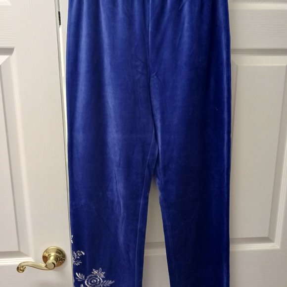 Beautiful NEW blue velour track suit with silver embroidery - Picture 3 of 4